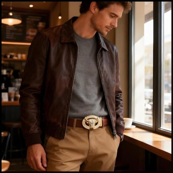Alloy Bull Belt Buckle for Men Western Vintage Punk Rectangular main image 6